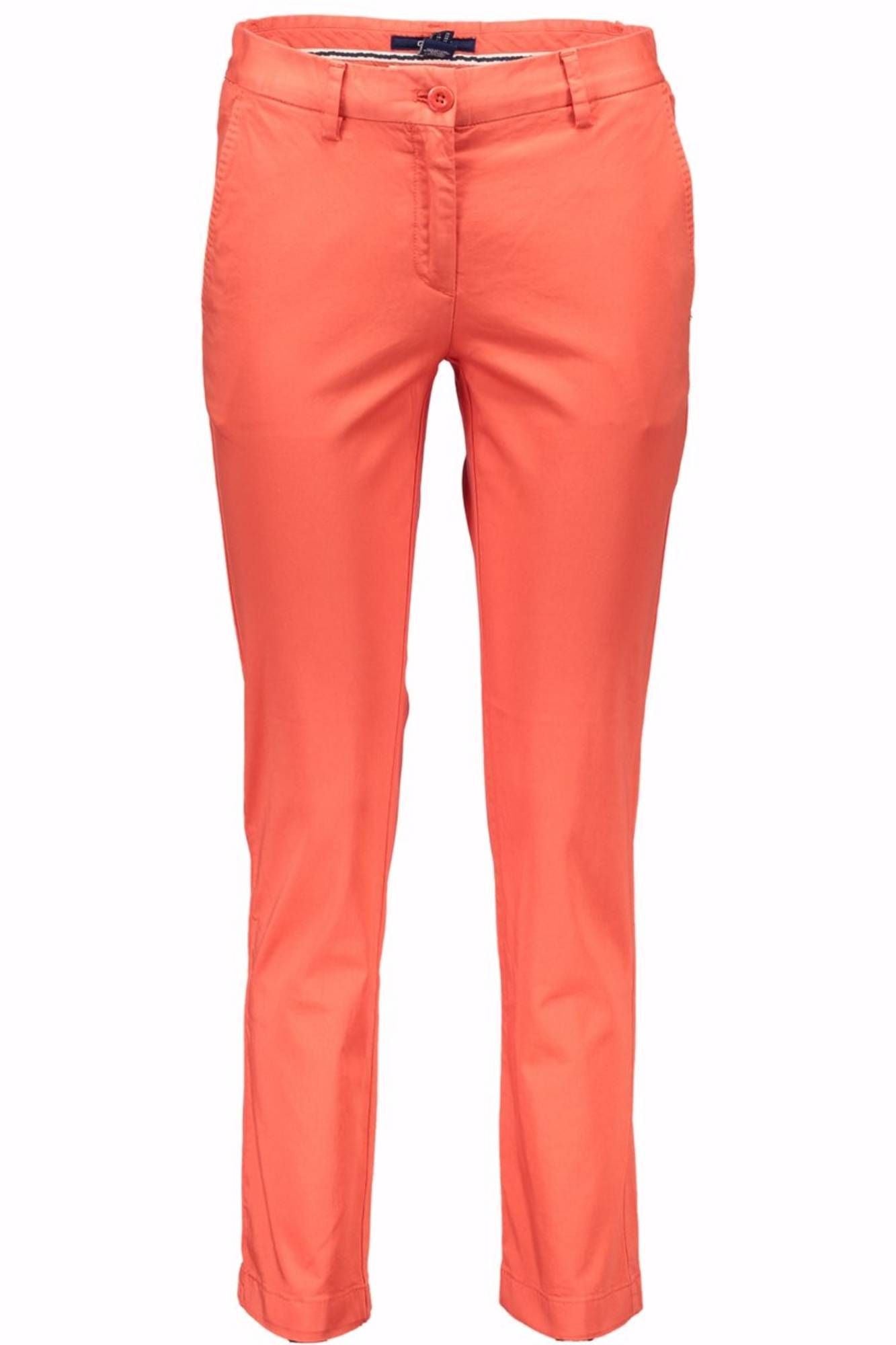Chic Red Cotton Trousers with Classic Logo
