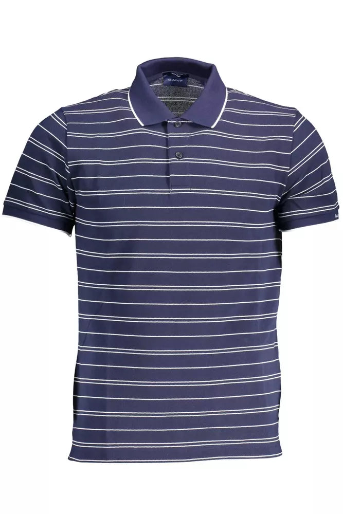 Chic Blue Short-Sleeved Polo for the Modern Man