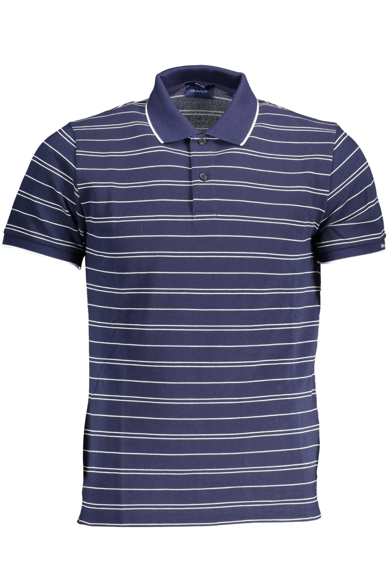 Chic Blue Polo Shirt with Recycled Polyester Finish