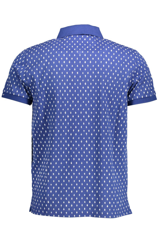 Elegant Short-Sleeved Blue Polo Shirt