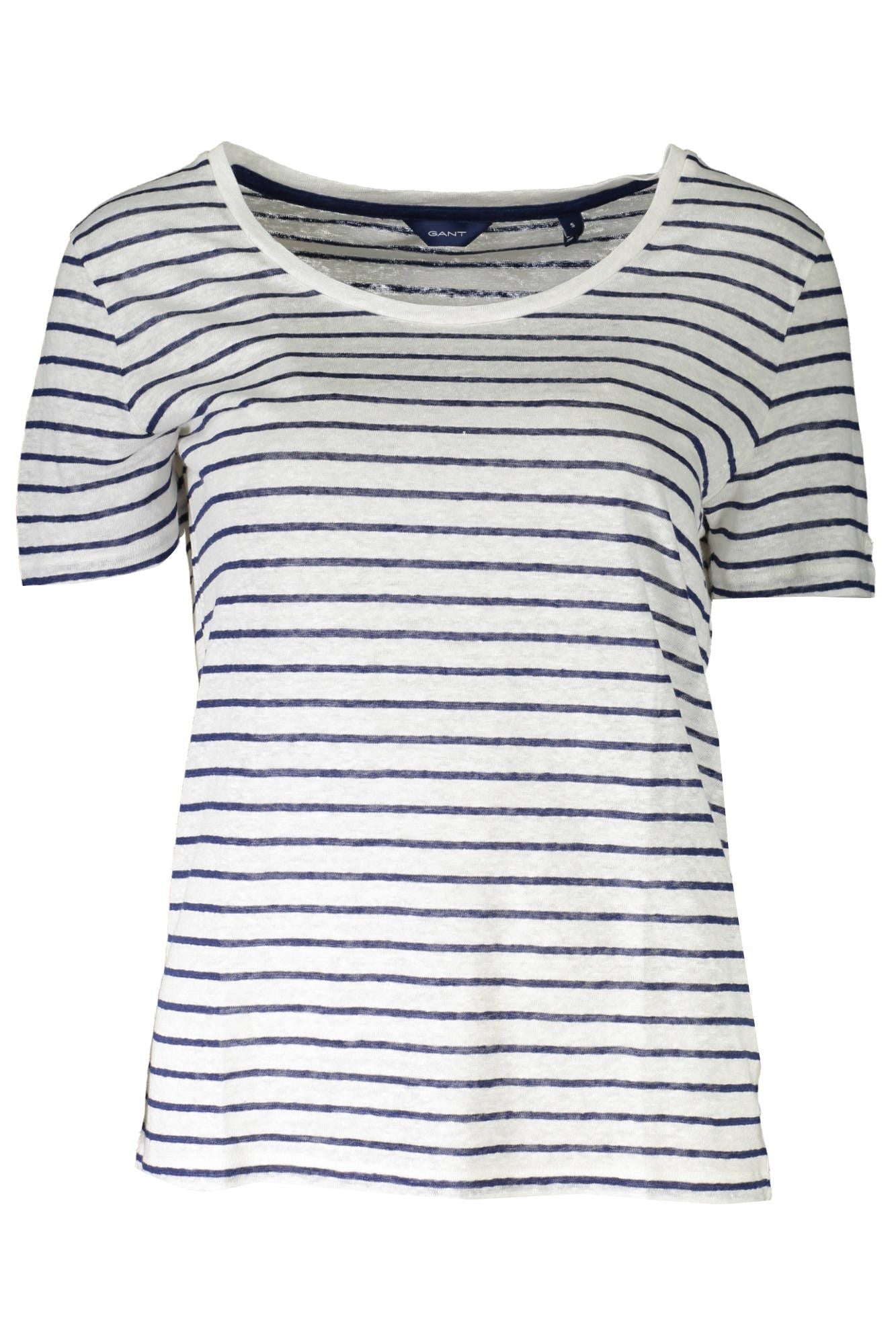 Elegant White Linen Round Neck Tee