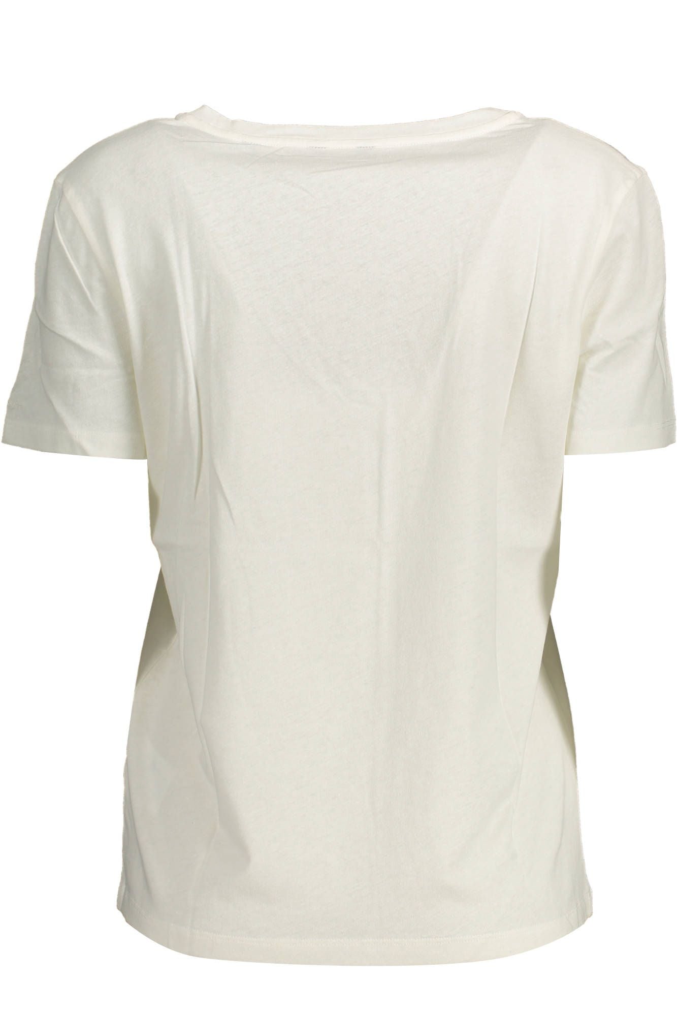 Chic White V-Neck Embroidered Tee