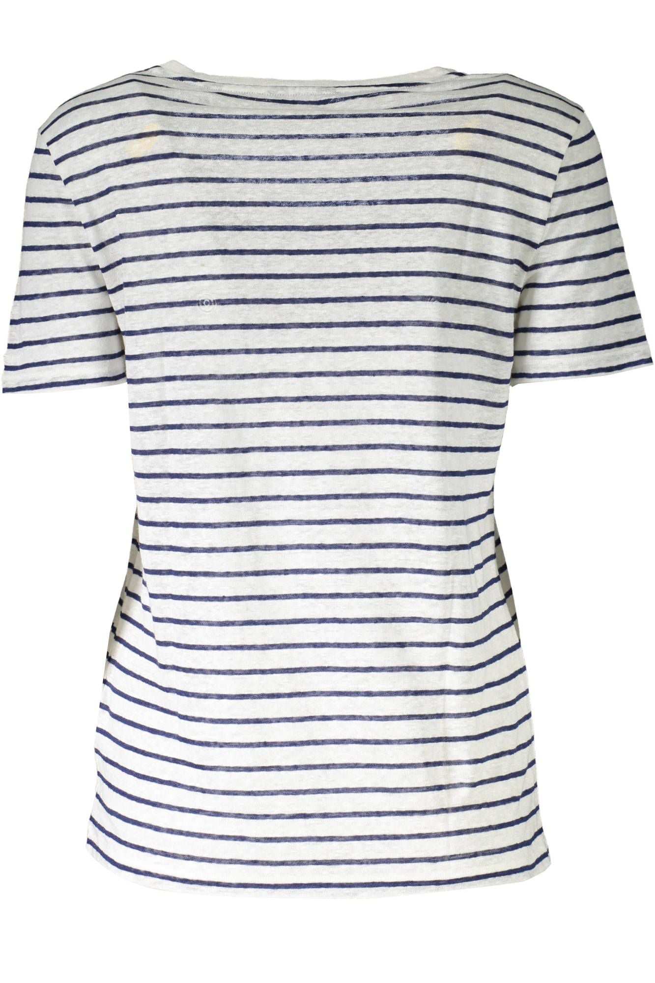 Elegant White Linen Round Neck Tee
