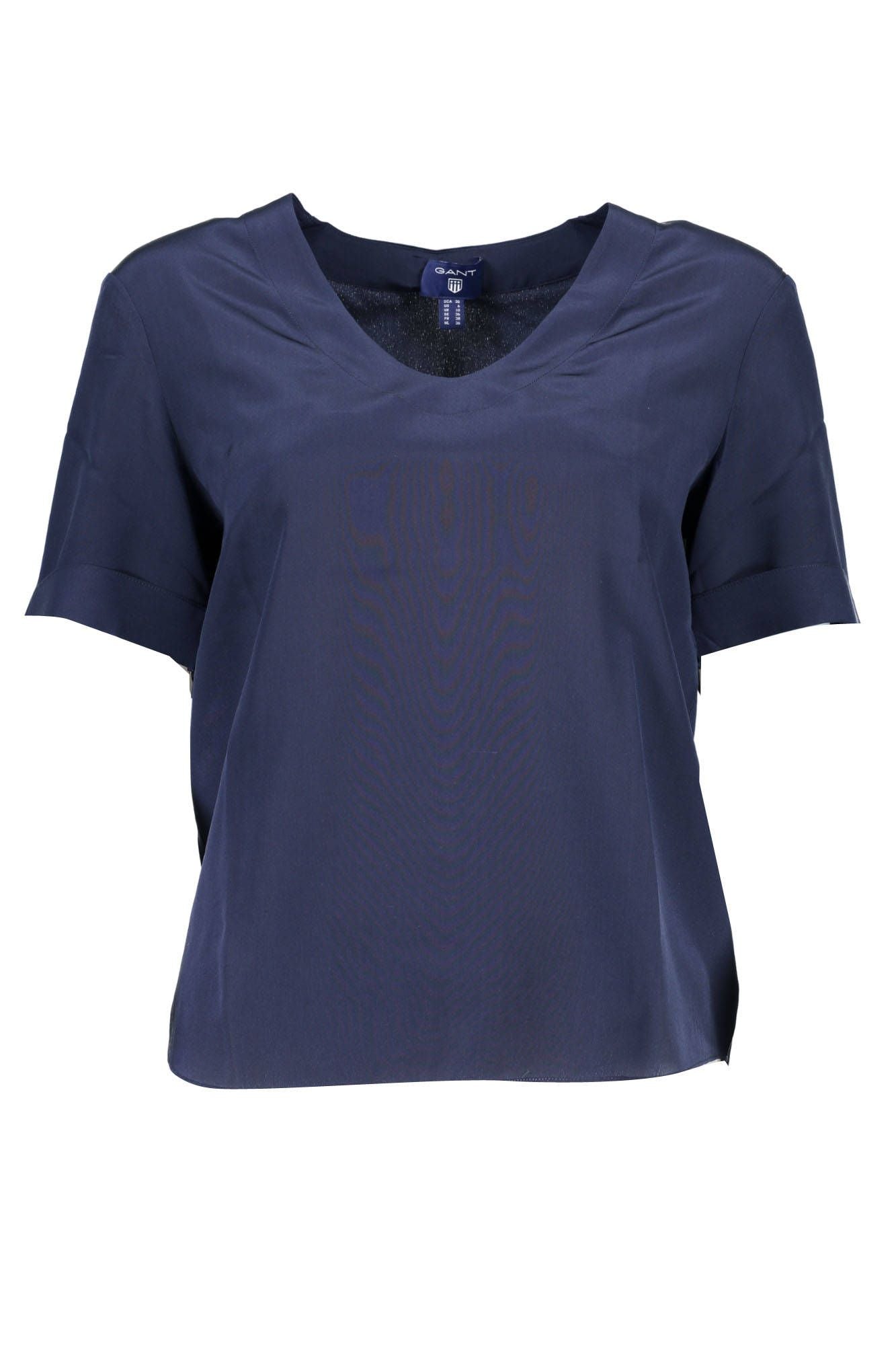 Elegant Silk V-Neck Tee in Blue