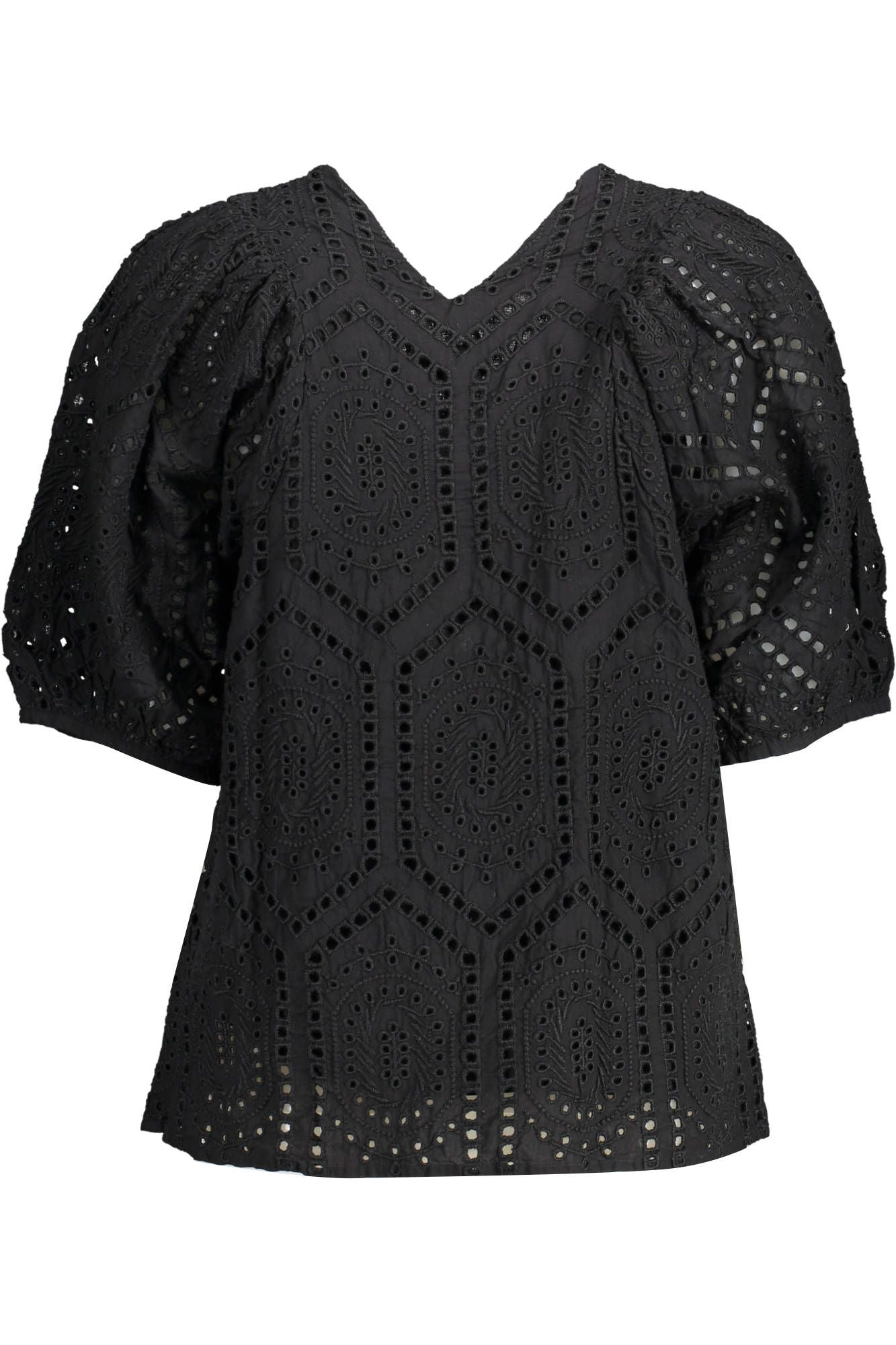 Elegant V-Neck Tee with Contrasting Details
