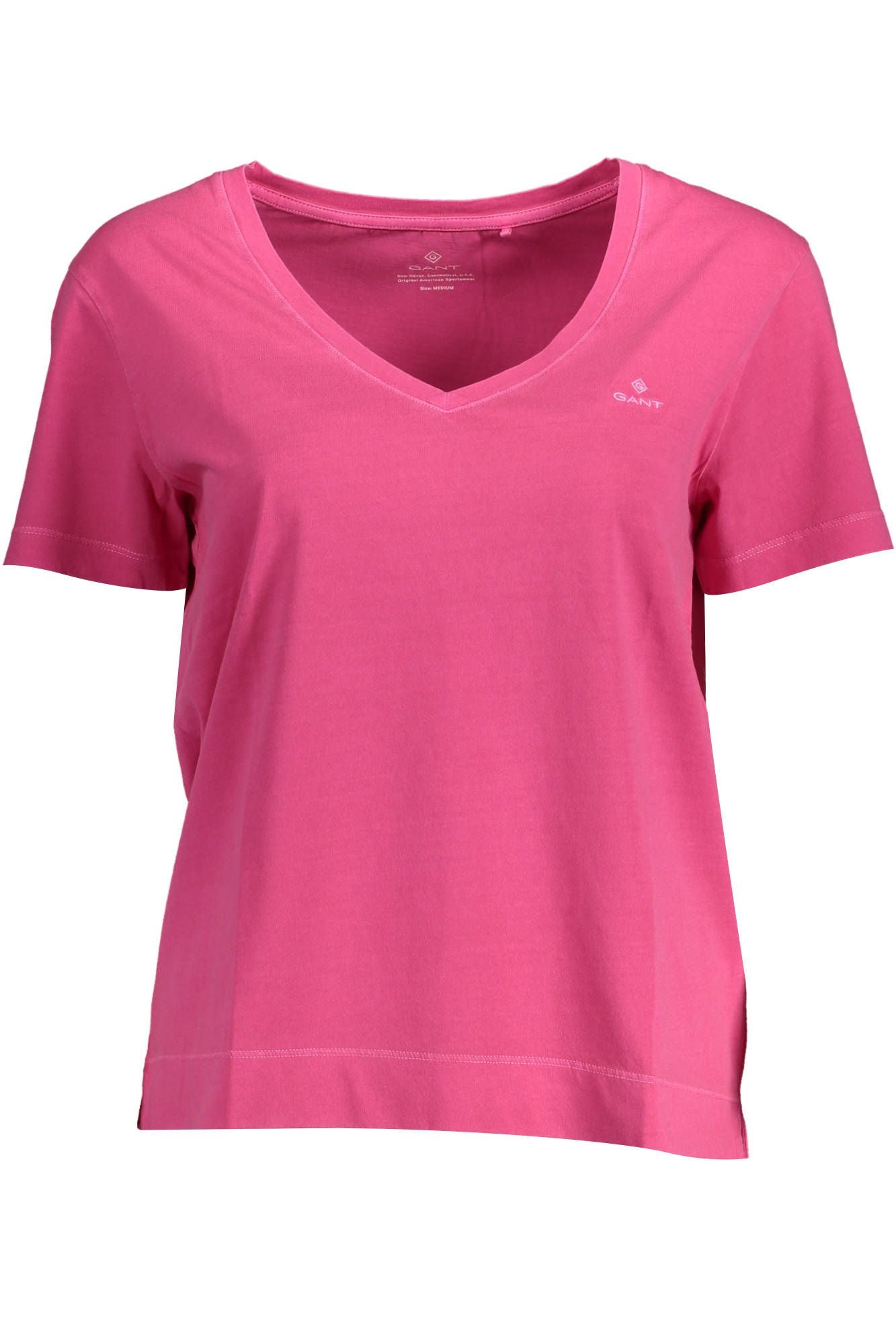 Chic Pink Organic Cotton V-Neck Tee