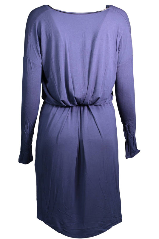 Elegant Blue Mini Dress with Logo Detail