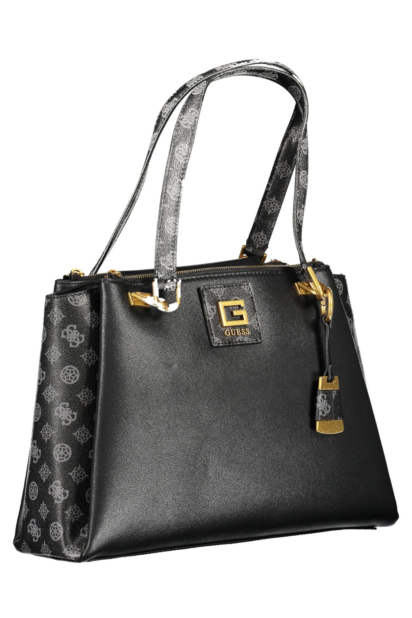 Chic Contrasting Detail Black Handbag