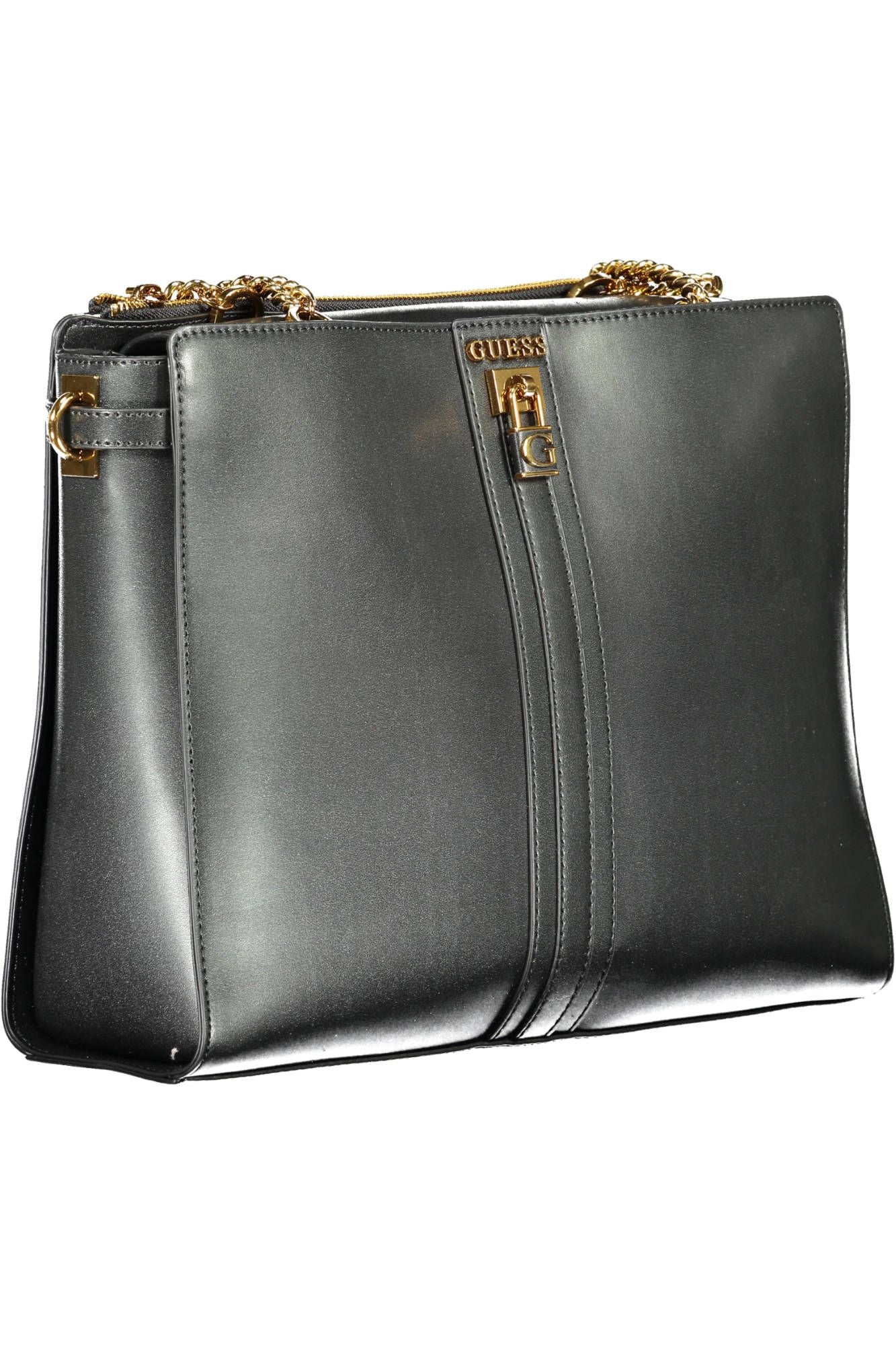Chic Black Polyurethane Shoulder Bag