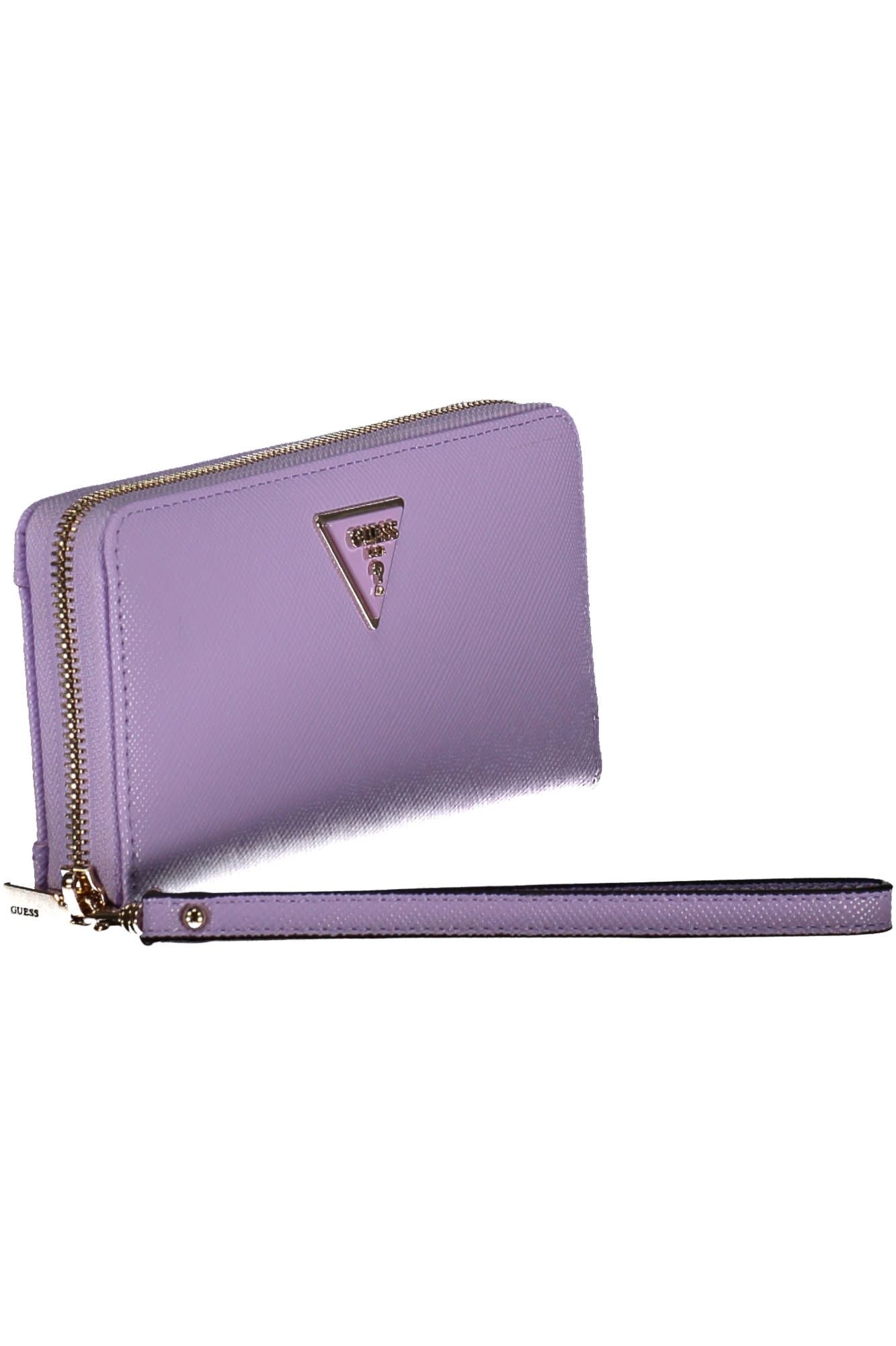 Chic Purple Polyurethane Wallet with Coin Purse