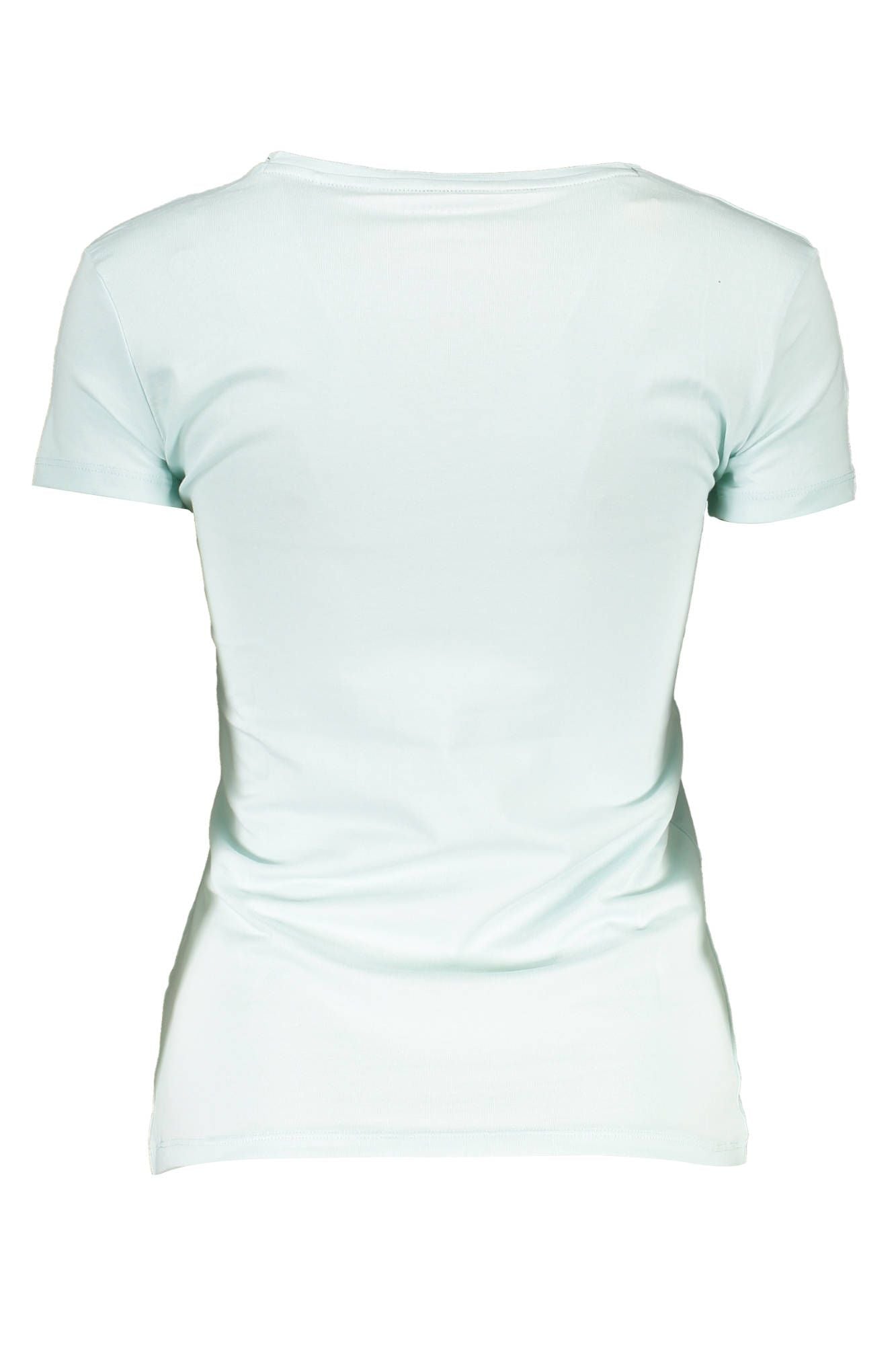 Chic Light Blue V-Neck Logo Tee