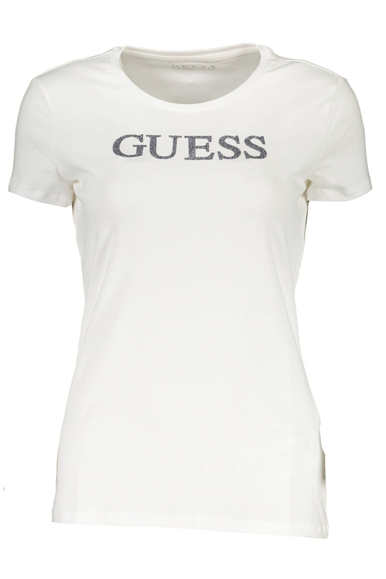 Chic White Printed Crew Neck Tee