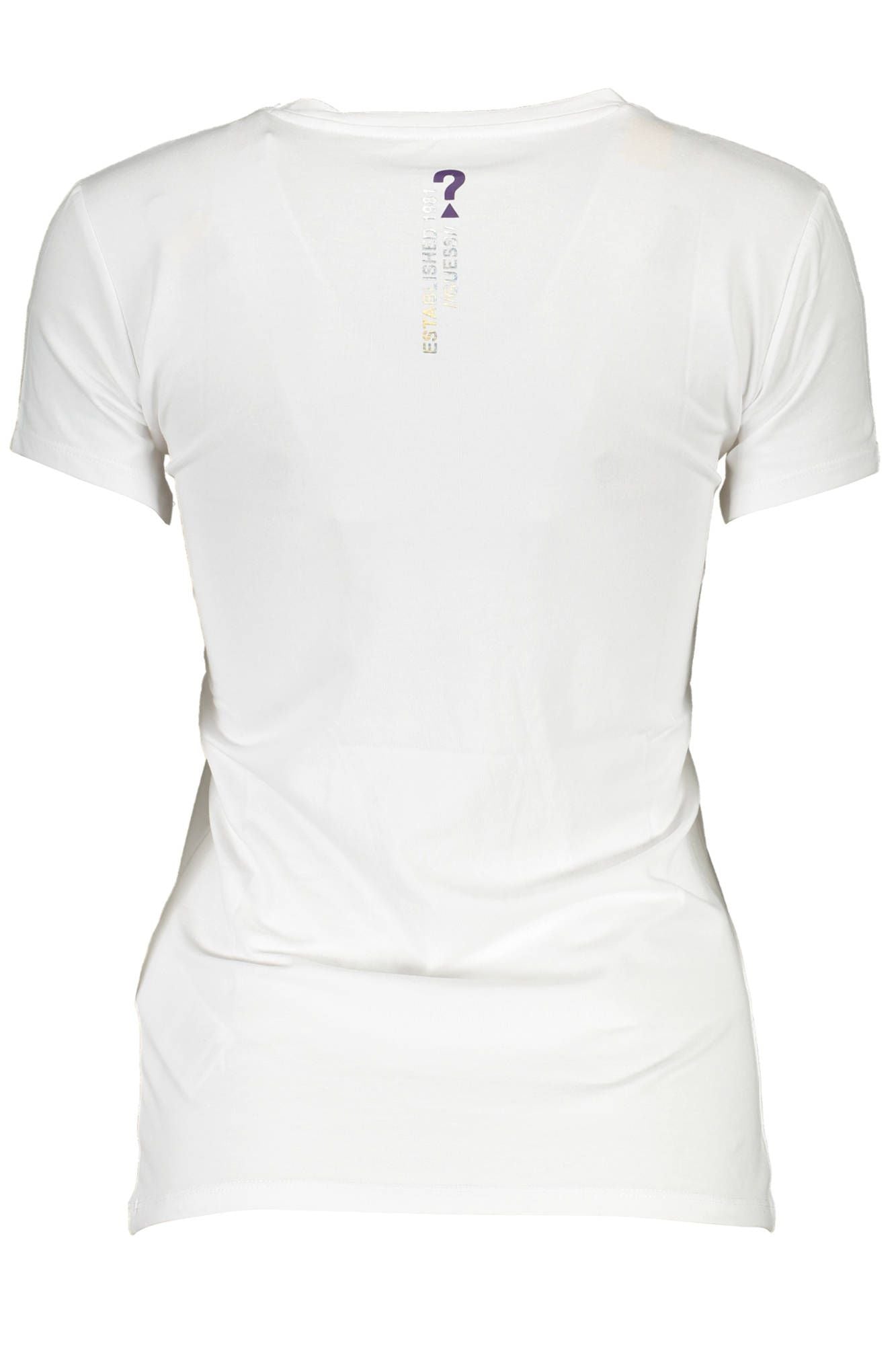 Chic White V-Neck Tee with Logo Detail