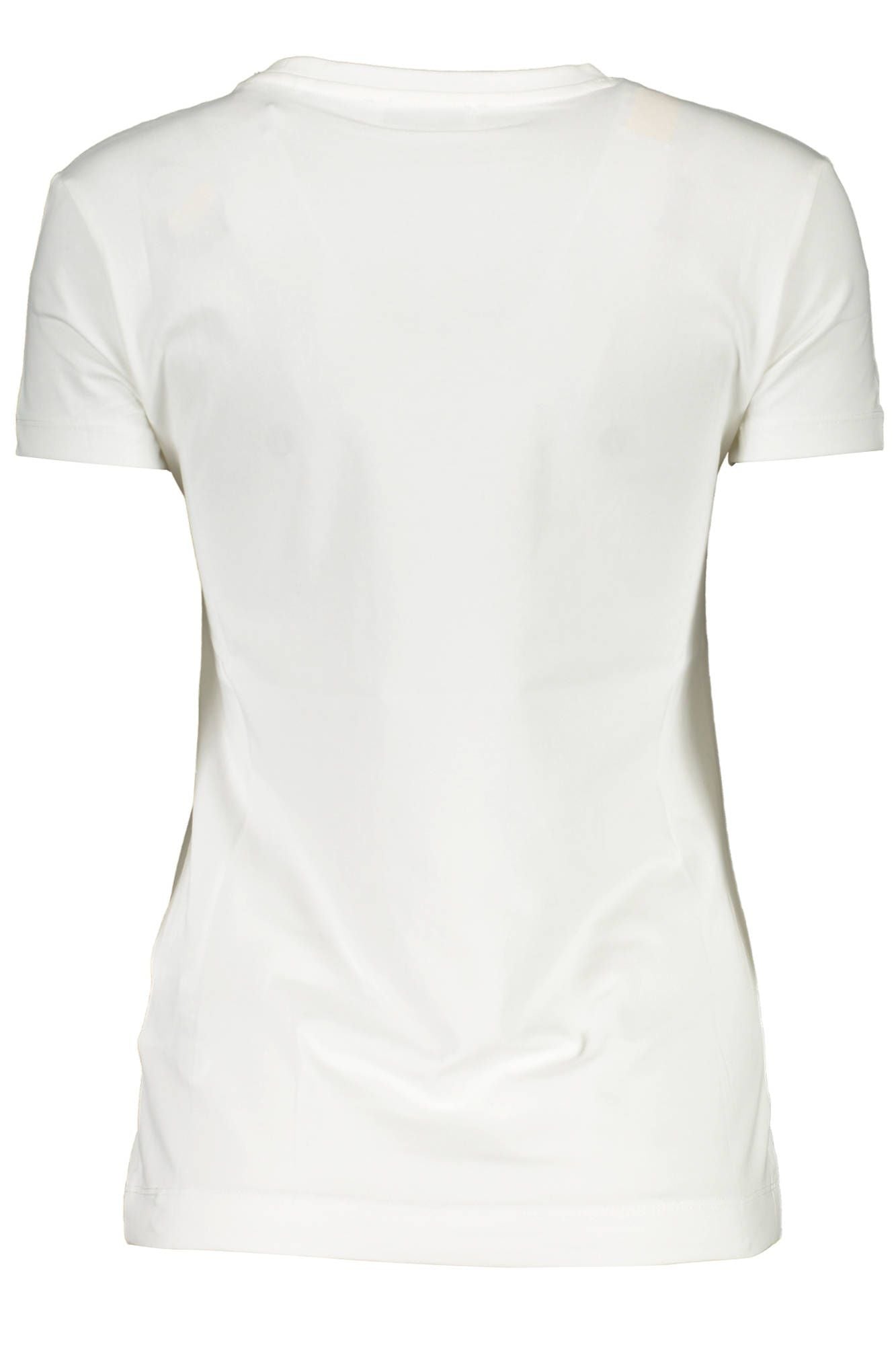 Elegant White Logo Tee with Chic Print