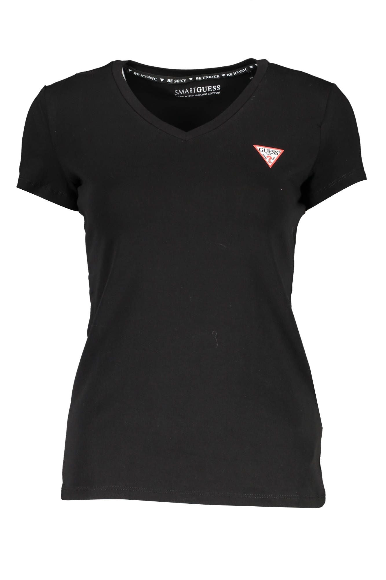Chic Black Organic Cotton V-Neck Tee