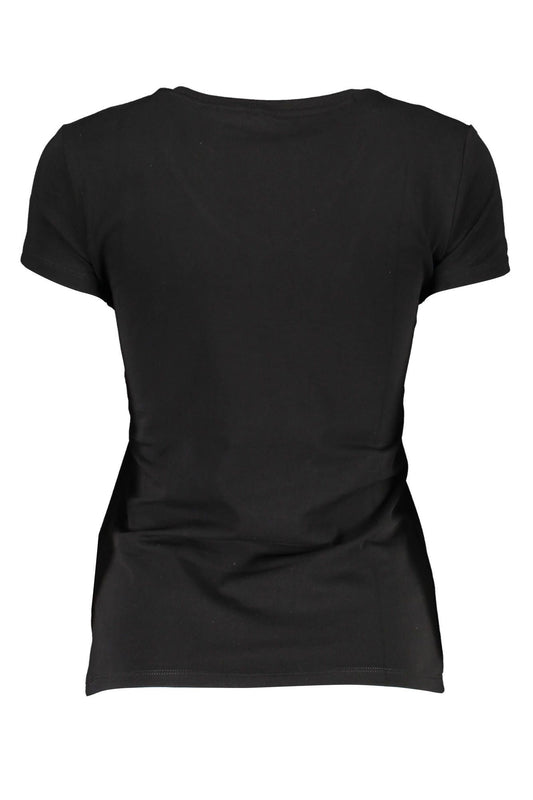 Chic Black Organic Cotton V-Neck Tee