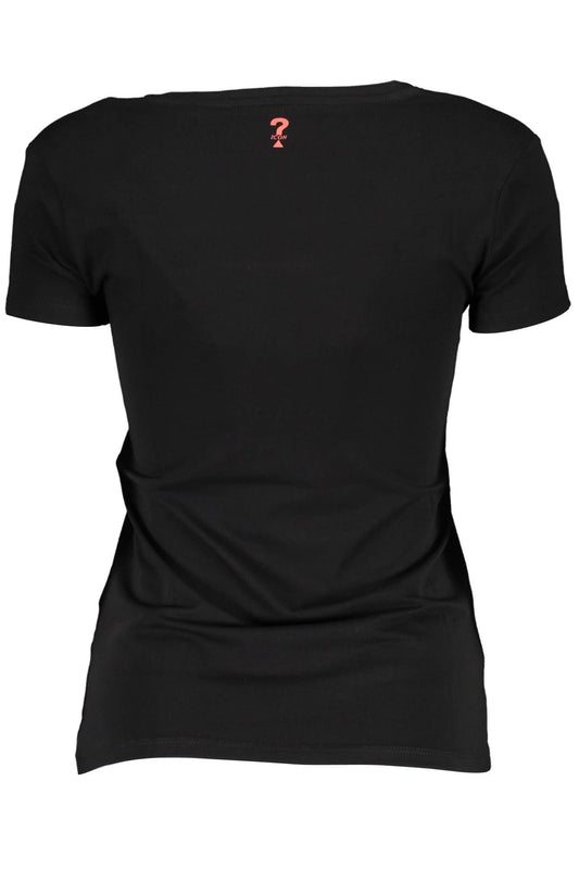 Chic Black Cotton Tee with Logo Detail
