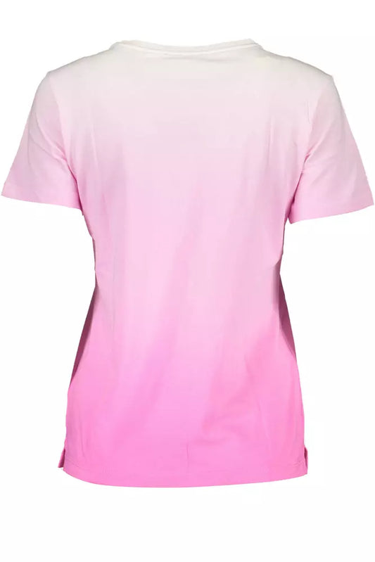 Chic Pink Logo Tee with Contrasting Details