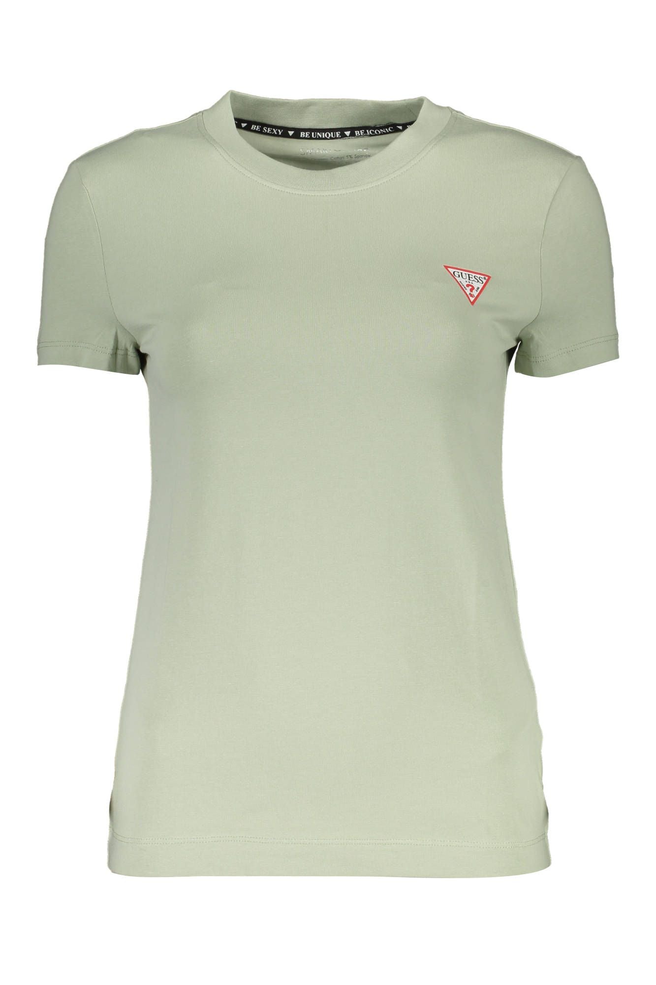 Chic Green Organic Cotton Crew Neck Tee