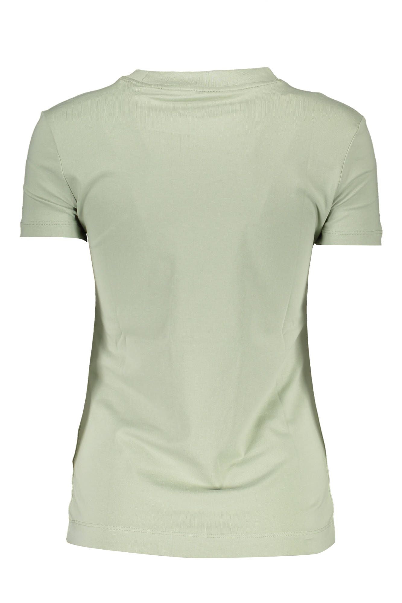 Chic Green Organic Cotton Crew Neck Tee