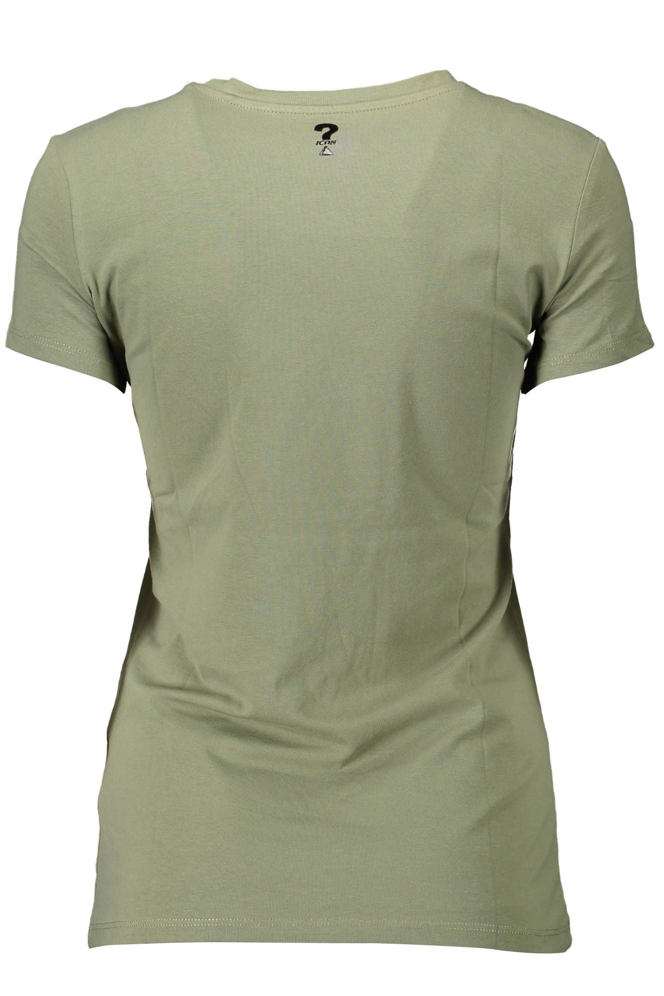 Chic V-Neck Green Tee with Classic Logo