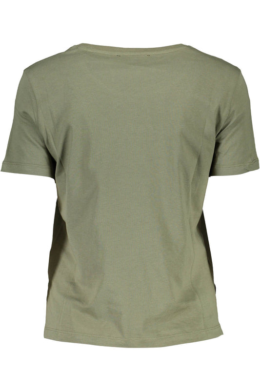 Chic Green Logo Tee with Short Sleeves