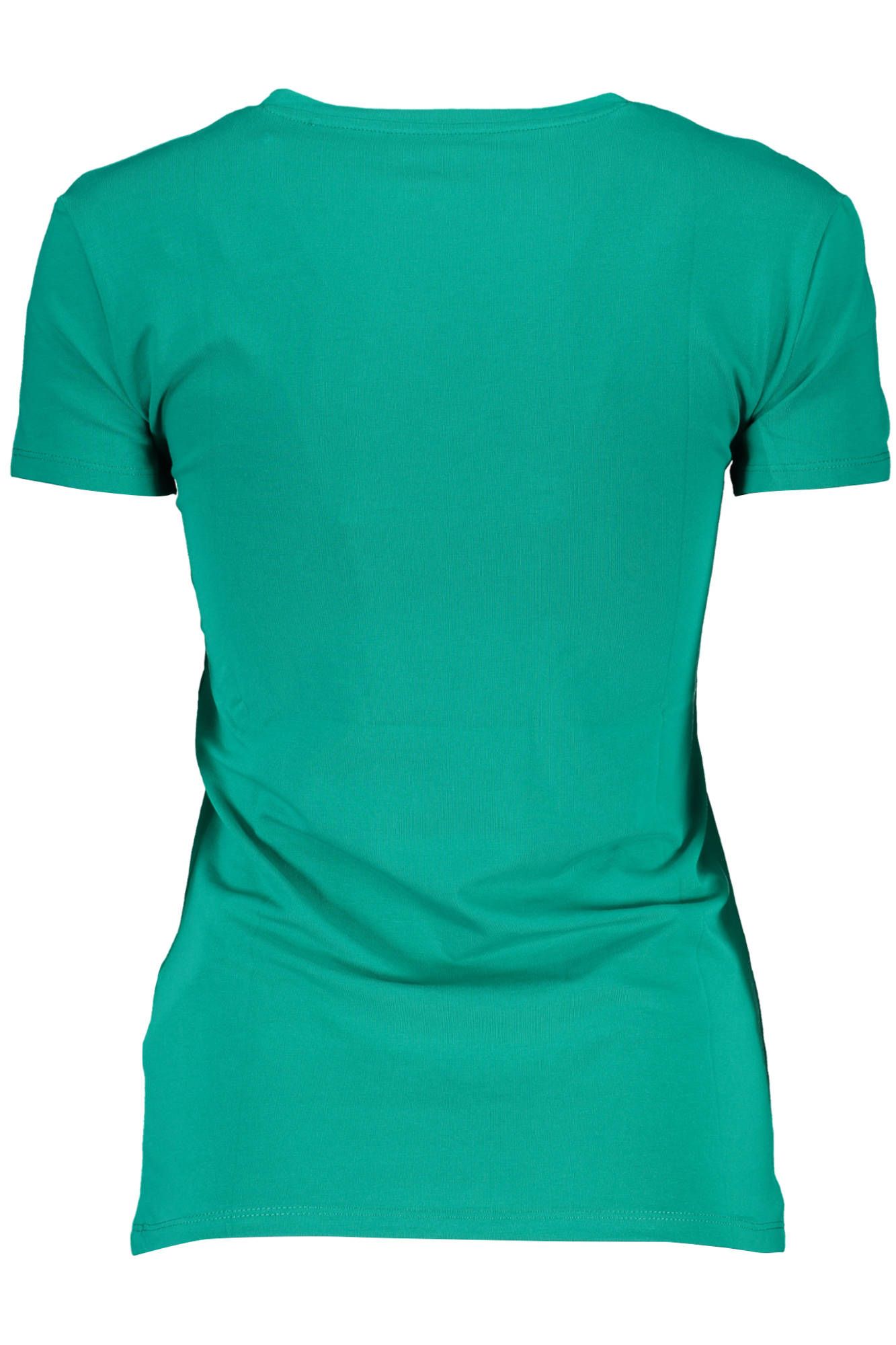 Chic Green V-Neck Tee with Logo Detail