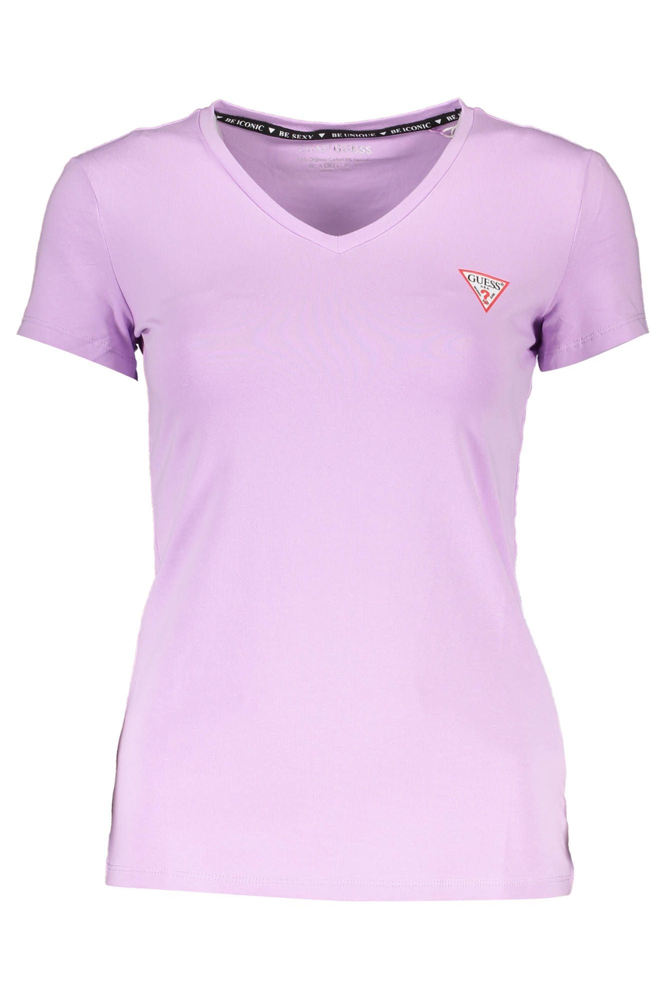 Elegant Purple V-Neck Logo Tee