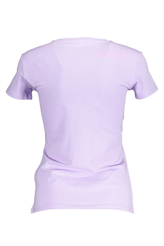 Chic Purple Logo Tee with Round Neckline