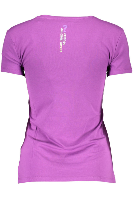 Vibrant Purple V-Neck Tee with Chic Detailing