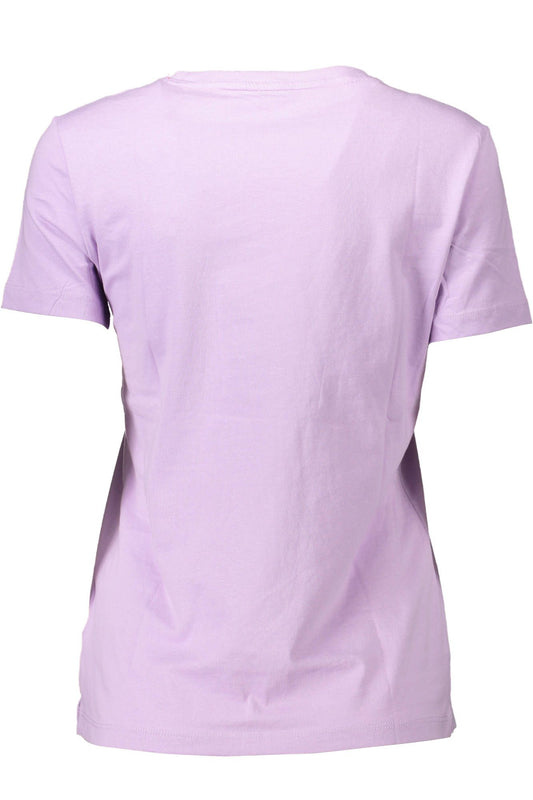 Elegant Purple Crew Neck Logo Tee