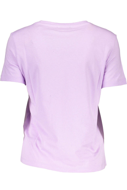 Chic Purple Crew Neck Logo Tee