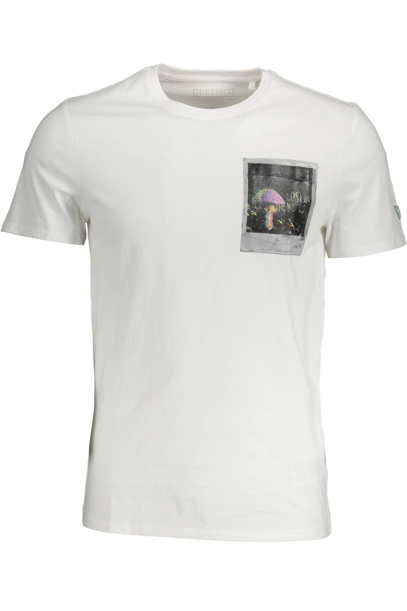 Elegant Slim Fit White Tee with Print Detail