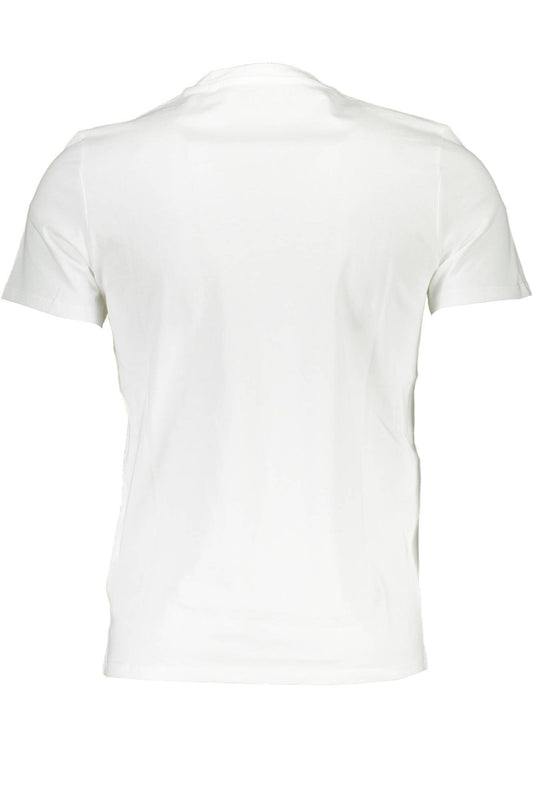 Sleek White Slim Fit Tee with Unique Logo Detail
