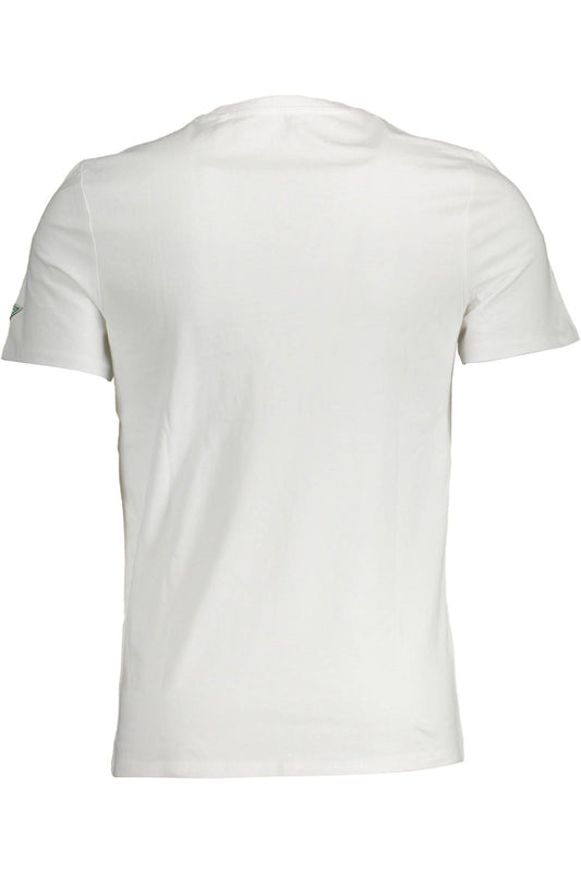 Elegant Slim Fit White Tee with Print Detail