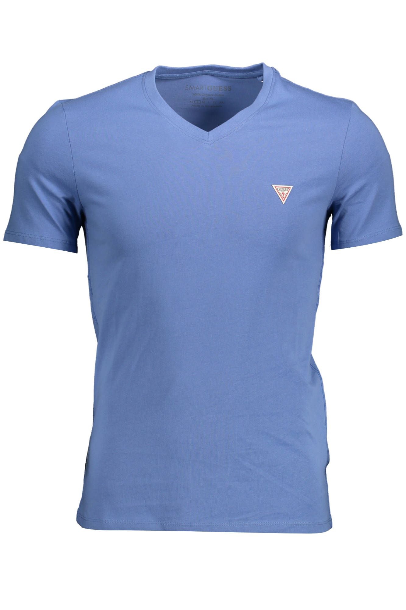 Svelte Blue V-Neck Tee with Signature Logo