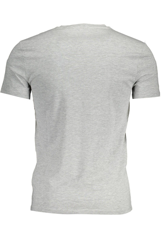 Chic Gray V-Neck Logo T-Shirt