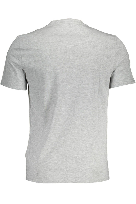 Sleek Gray Crew Neck Logo Tee