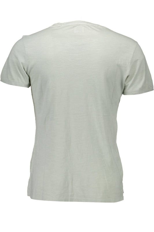 Chic Gray V-Neck Logo Tee for Men