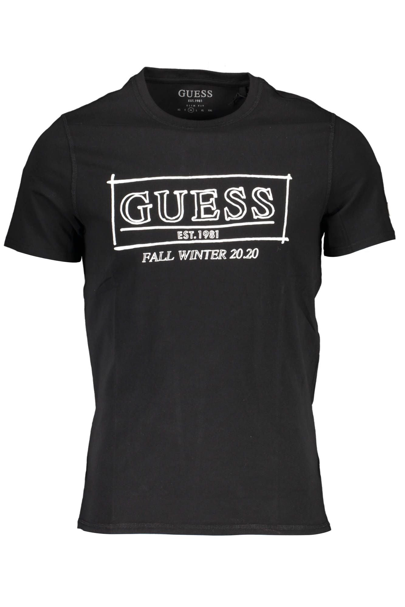 Sleek Black Crew Neck Logo Tee