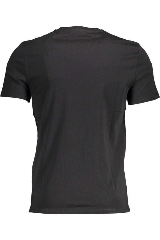 Sleek V-Neck Logo Tee in Classic Black