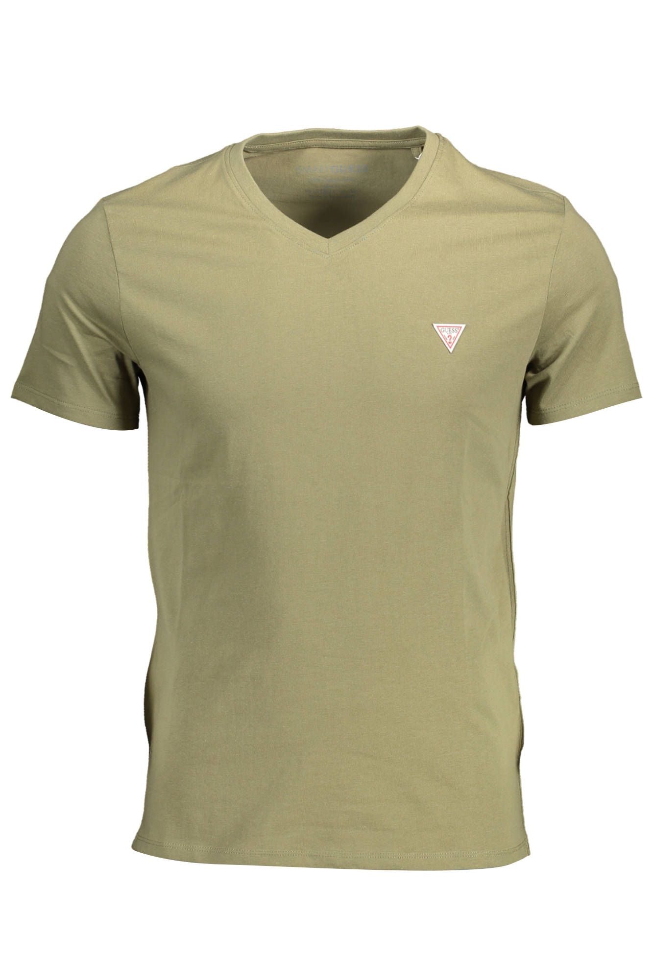 Slim Fit V-Neck Organic Tee in Green