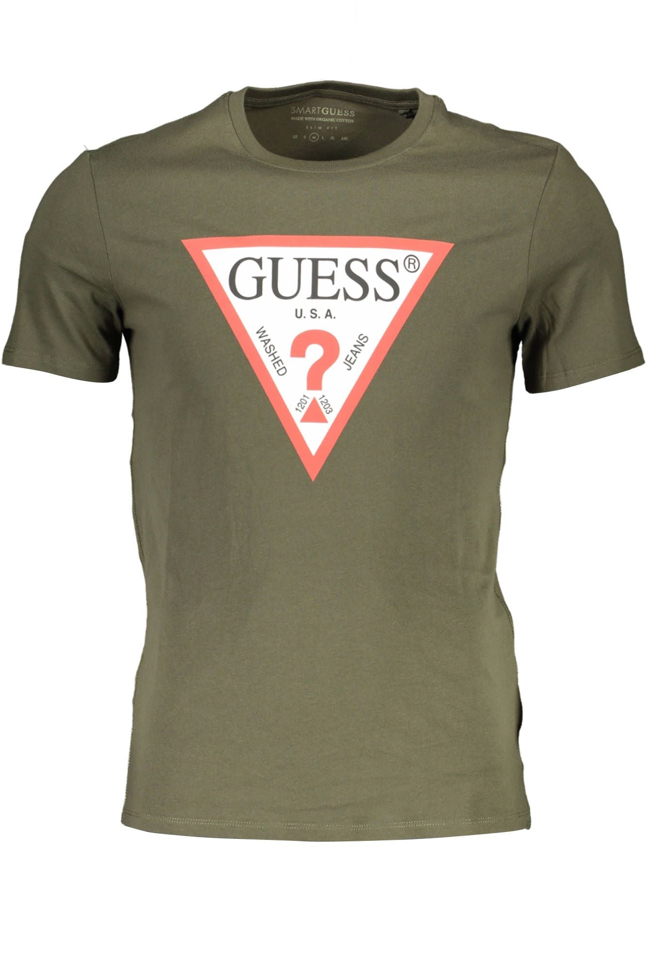 Slim-Fit Green Tee with Iconic Logo