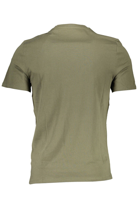 Chic Slim-Fit Green Tee with Logo Accent