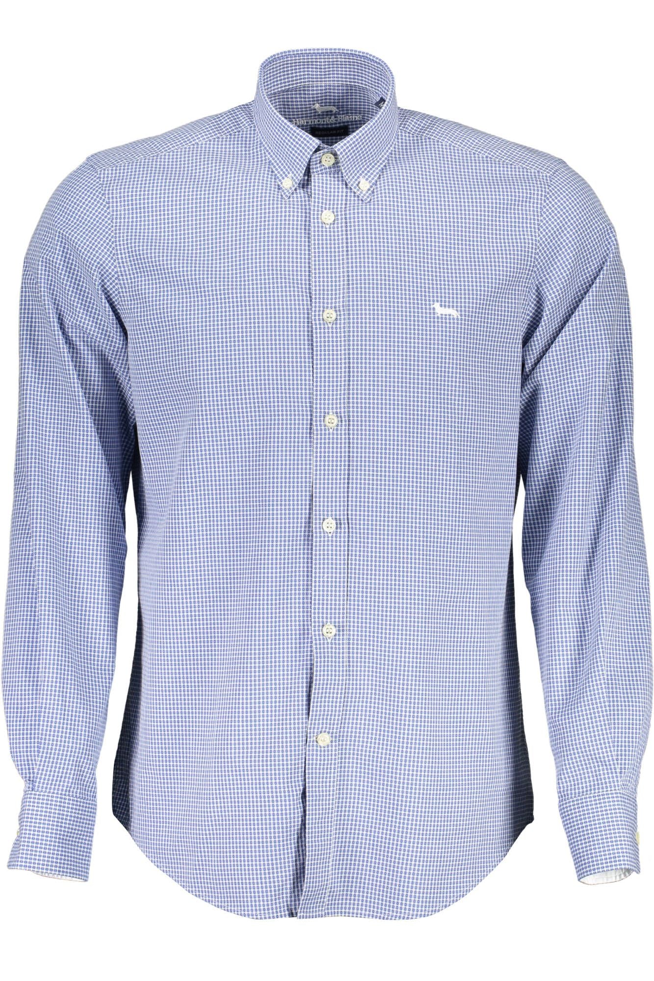 Elegant Blue Button-Down Cotton Shirt