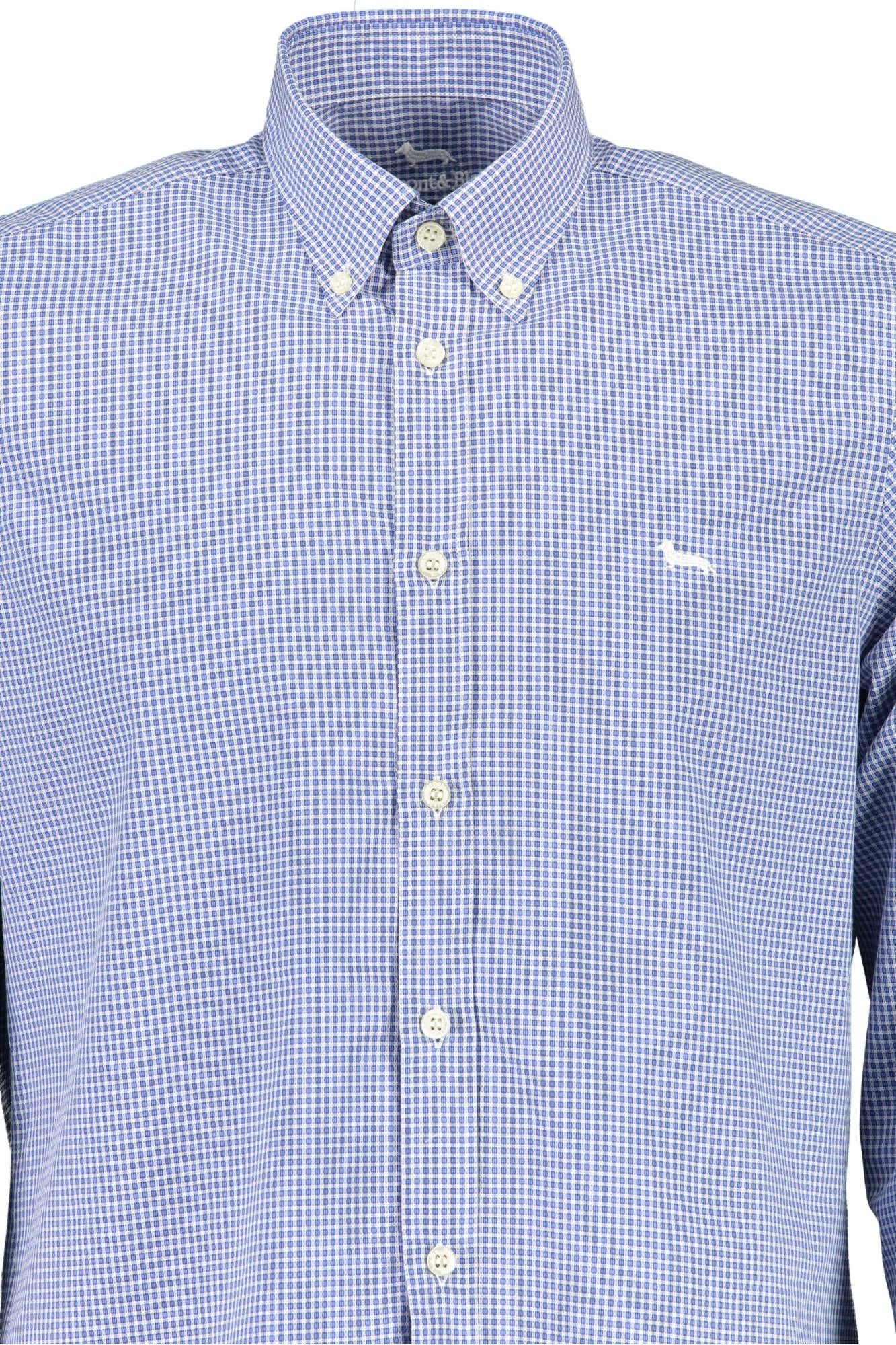 Elegant Blue Button-Down Cotton Shirt