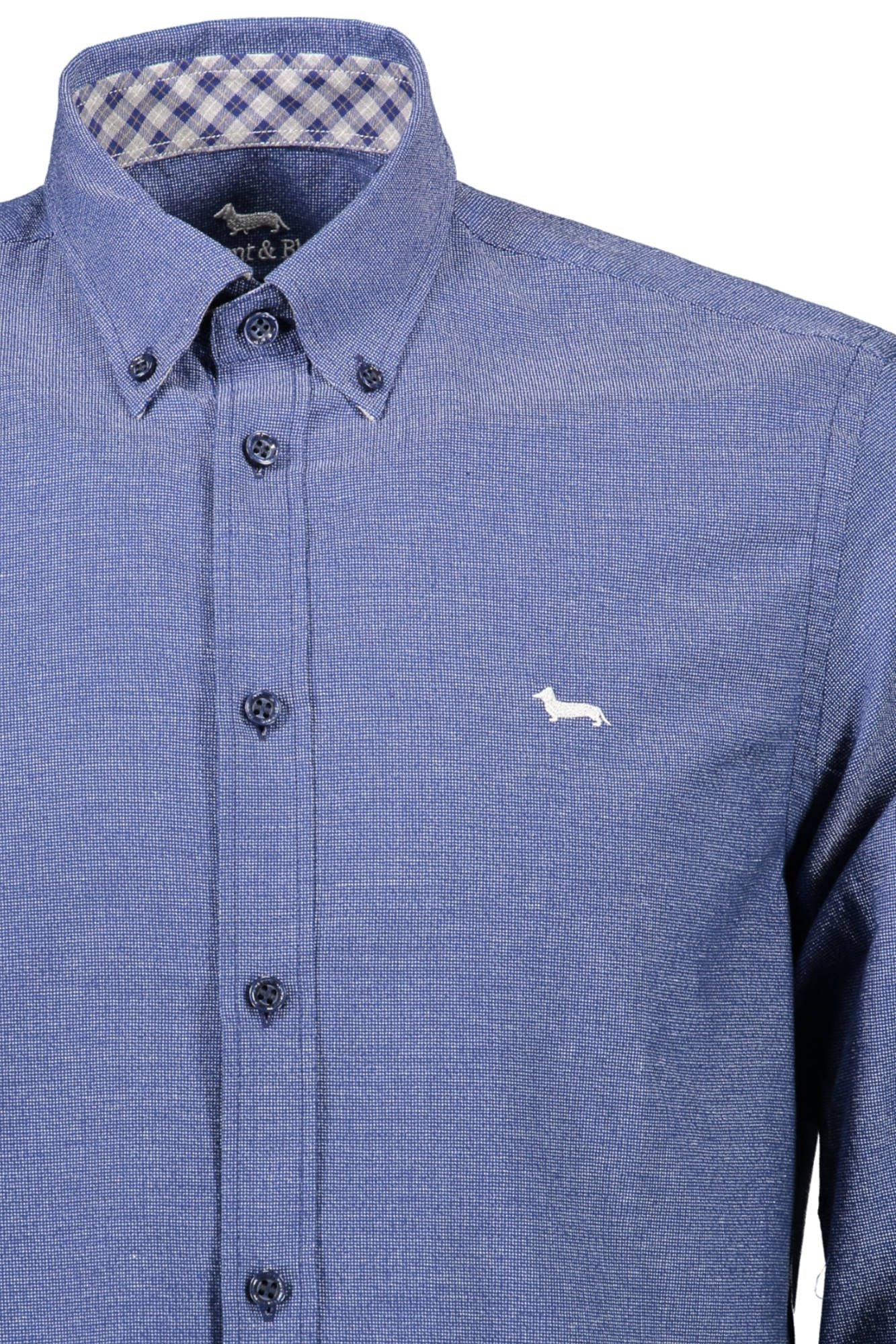 Elegant Blue Cotton Button-Down Shirt