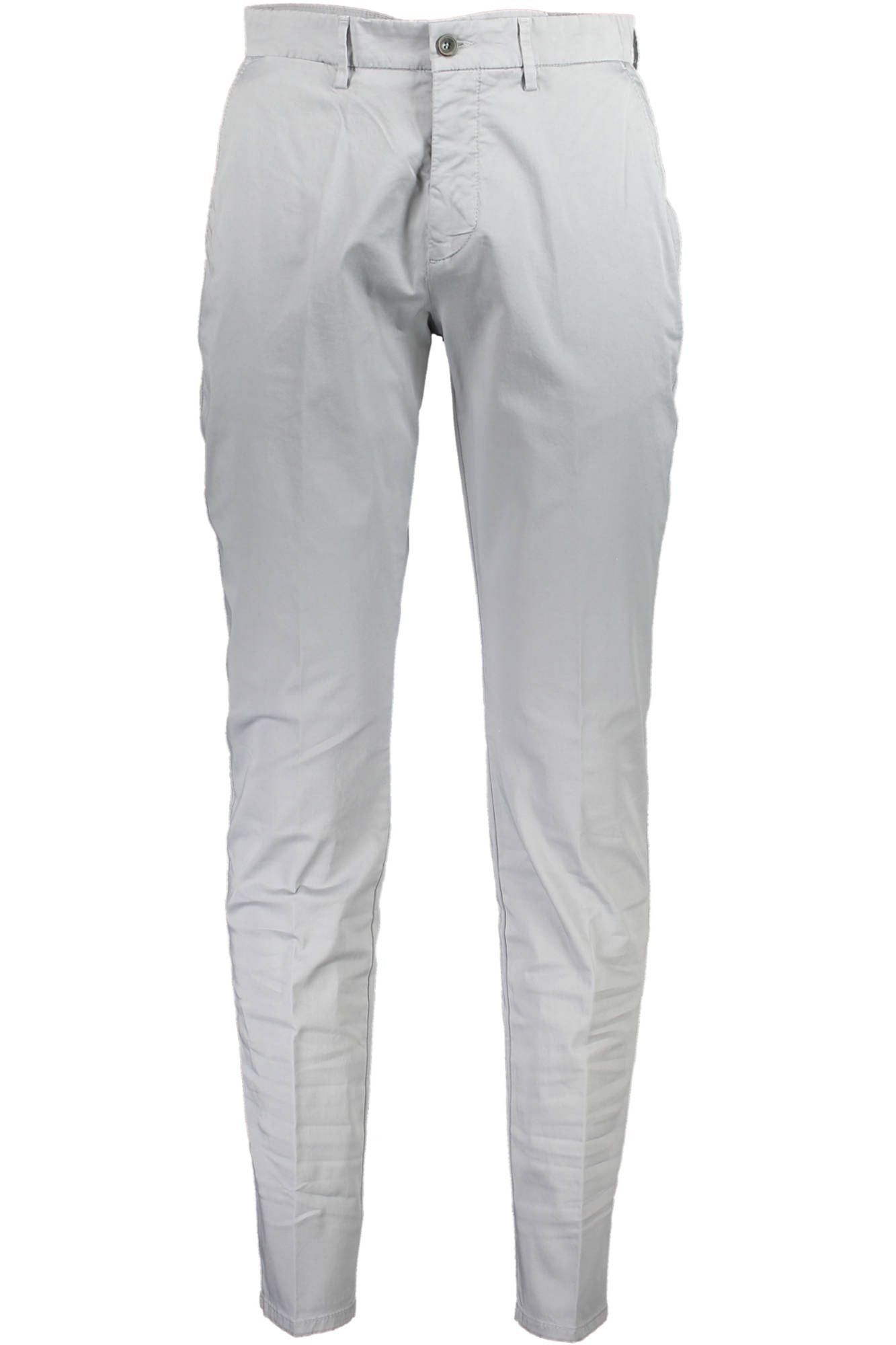 Chic Gray Narrow Fit Embroidered Trousers