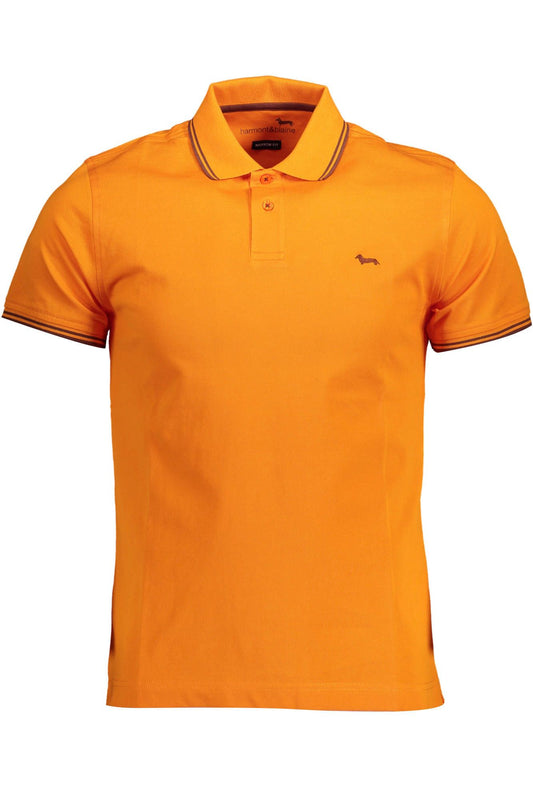 Chic Orange Cotton Polo with Contrast Details