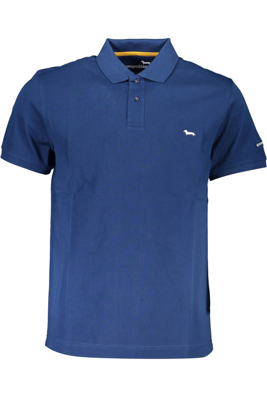Elegant Short-Sleeved Blue Polo Shirt